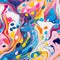 Vibrant And Colorful Marbleized Painting Inspired By Llewellyn Xavier