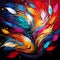Vibrant and Colorful Pop Art Concert of Dancing Feathers
