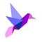 Vibrant colors Origami hummingbird
