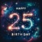Vibrant Constellation 25th Birthday Greeting