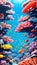 Vibrant Coral Reef with Exotic Fish and Underwater Creatures