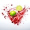Vibrant Cranberry And Lime Splash Captivating Advertising Image