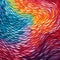 Vibrant Crayon Op Art Wall Art With Colorful Curved Wave Texture