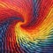 Vibrant Crayon Op Art Wall Art - Multicolored Spiral Painting