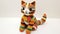 Vibrant Crochet Cat With Colorful Embroidery And Bold Design