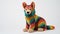 Vibrant Crochet Dog Sculpture With Intricate Weaving And Ultrafine Detail