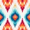 Vibrant Crochet Ikat Pattern With Detailed Background Elements
