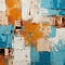 Vibrant Cubist Painting With Rustic Texture On Unprimed Canvas