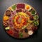 Vibrant Culinary Mosaic with Fresh Ingredients and Spices