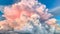 Vibrant cumulus clouds fly high in moody, dramatic sky generated by AI