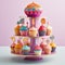 Vibrant Cupcake Carousel with Whimsical Twist