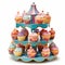 Vibrant Cupcake Carousel with Whimsical Twist