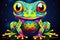 Vibrant Cute colorful bright frog. Generate Ai