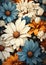 Vibrant Daisies: A Colorful Floral Pattern in Synthetic Polymer