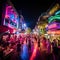 Vibrant Dall-e image depicting the pulsating energy of Phuket& x27;s nightlife