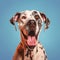 Vibrant Dalmatian Dog Portrait: Photo-realistic Vray Tracing In Yellow And Sky-blue