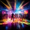 Vibrant dance floor filled with energetic dancers