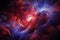 Vibrant deep space scene with swirling gas clouds forming a nebula. Abstract background, generative AI