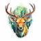 Vibrant Deer Head Vinyl Sticker With Artistic Flair