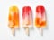 Vibrant Delight: A Refreshing Symphony of Three Colored Frozen Popsicles