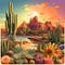 Vibrant Desert Oasis with Enchanting Succulents and Cacti