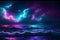 Vibrant, Detailed 4K Nighttime Seascape with Moonlit Serenity, Stars, and Colorful Clouds