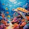 Vibrant and Detailed Artwork of an Enchanting Coral Reef