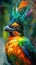 Vibrant digital art of a colorful bird