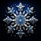 Vibrant Digital Illustration of a Symmetrical Snowflake