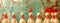 A vibrant digitally rendered image of bowling pins in the foreground with a textured background splattered with vivid