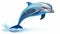 Vibrant Dolphin Illustration In Artgerm Style On White Background