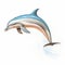 Vibrant Dolphin Jumping Illustration In John Wilhelm Style