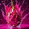 Vibrant Dragon Fruit Cross-Section on Dark Background