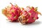 Vibrant dragon fruit isolated on white background high quality image for advertising