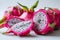 Vibrant dragon fruit, isolated on white background high quality image for advertising