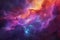 A vibrant and dynamic space scene bursting with numerous stars, creating a visually captivating display, Colorful space nebula