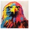 Vibrant Eagle Print: A Raw And Emotional Spray-paint Masterpiece