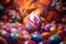 Vibrant Easter background with abstract patterns