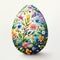 Vibrant Easter Egg with Easter Wreaths AI Generated