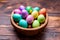 Vibrant Easter Eggs. A close-up image of colorful and intricately decorated Easter eggs
