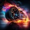 Vibrant and Electrifying Image with Dynamic Tire Marks