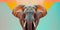 Vibrant Elephant Artwork With Eclectic Abstract Backdrop For Imaginative Expression