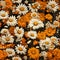 Vibrant and enchanting meadow flowers in full bloom, captivating top view seamless pattern