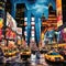 Vibrant Energy of New York City - Collage of Landmarks, Streets, and Street Food