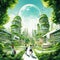 Vibrant and Engaging Illustration of a Self-Sustaining Utopia