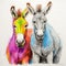 Vibrant And Expressive Donkey Portraits In Mixed Media