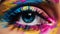 Vibrant Eye Makeup Abstract Painted Beauty In Feminine Imagery