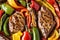 Vibrant Fajita Ingredients with Juicy Chicken and Tender Steak.AI Generated