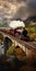 Vibrant Fantasy Landscape: Steam Train On Glenfinnan Viaduct