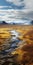 Vibrant Fantasy Landscapes: Captivating Arctic Desert River In Stunning Matte Painting